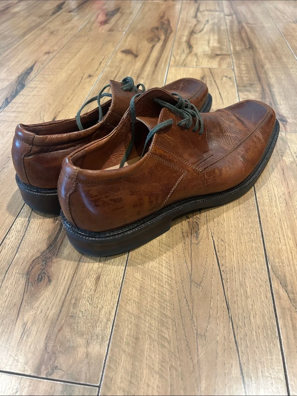 Johnston and Murphy moc toe laced dress shoes sz 12M